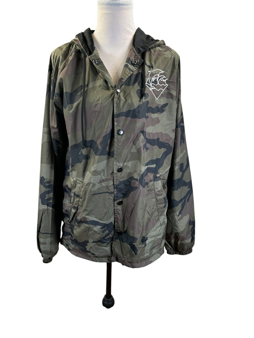 Pink Dolphin Camo Hooded Jacket Small Streetwear Skater